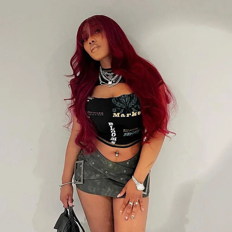 Women’s Graphic Hollow Out Crop Top | by Anwer Fancy | Worldwide Shipping