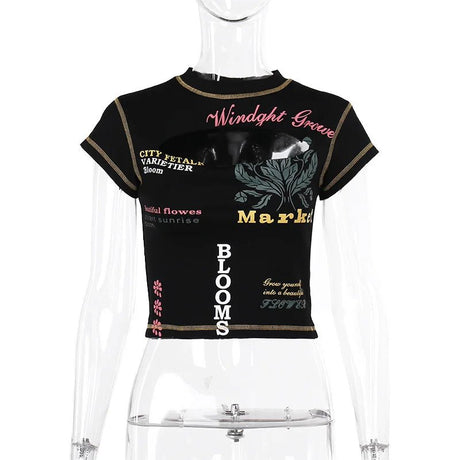 Women’s Graphic Hollow Out Crop Top | by Anwer Fancy | Worldwide Shipping