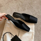 Women’s Satin Low Heel Mules | Men's Mules & Clogs by Anwer Fancy | Worldwide Shipping